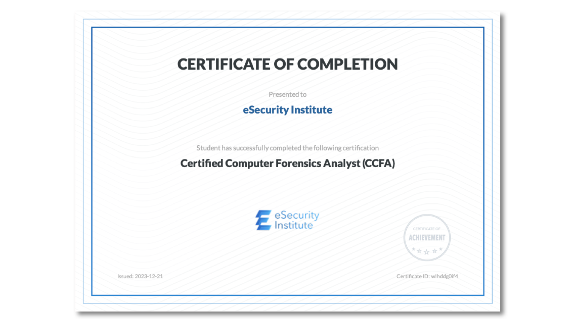 Certified Computer Forensics Analyst (CCFA)